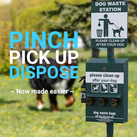 Flash Furniture Green Mini Glow in the Dark Pet Waste Station-Bags YAN-PM8D45425-GG